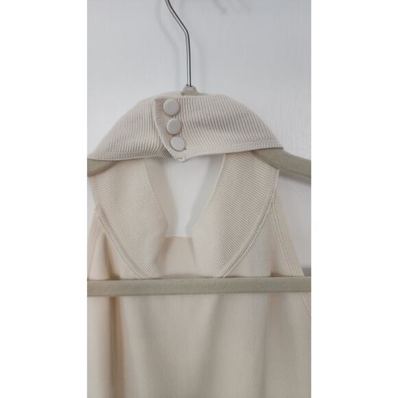 Solid & Striped Halter Soglio Cream & Brown Dress Sz L - Picture 9 of 9